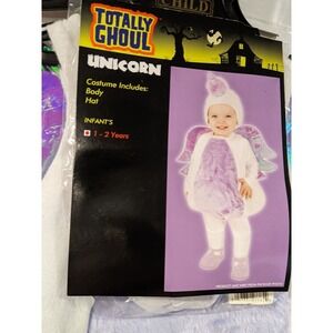 Totally Ghoul Infant Unicorn Halloween Costume Body & Hat Size 1-2 Years